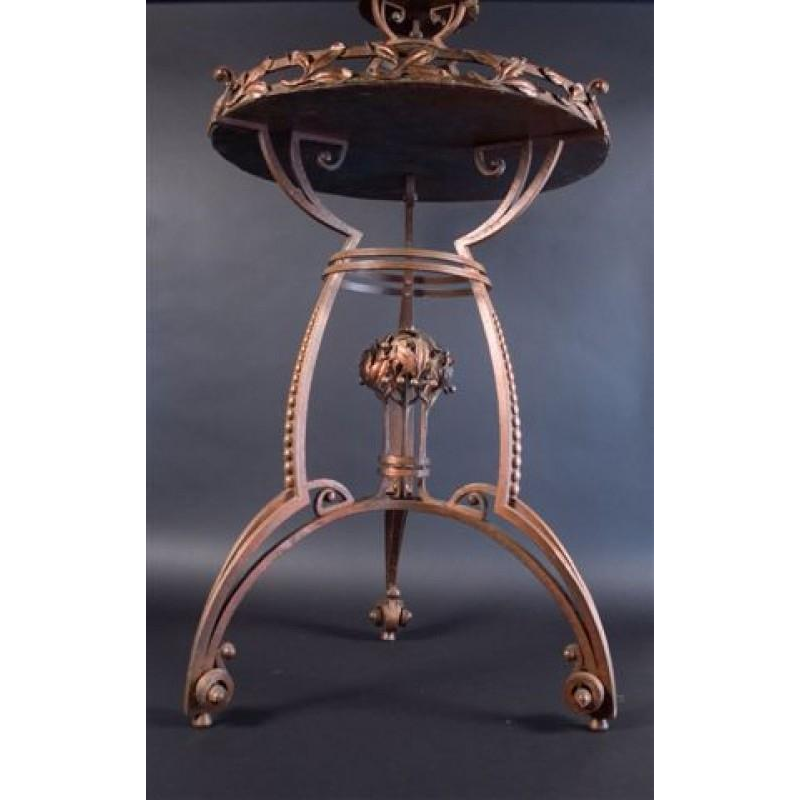 Large Wrought iron Secessionist Jugendstil Sellette Flower table - circa 1900