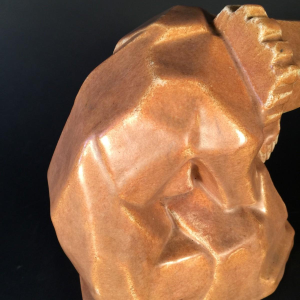 Angelo Hecq / Roger Guérin "Femme Nue" in cubist stoneware - circa 1925