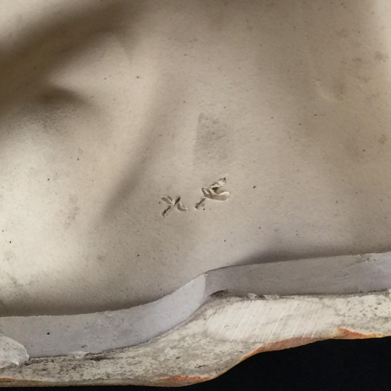 Angelo Hecq / Roger Guérin "Femme Nue" in cubist stoneware - circa 1925