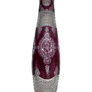 Val-Saint-Lambert, high Tartarin vase 56cm, cut doubled clear crystal, early 20th c