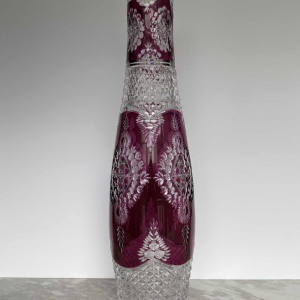 Val-Saint-Lambert, high Tartarin vase 56cm, cut doubled clear crystal, early 20th c