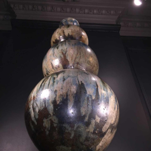 ROGER GUERIN, Monumental three-lobed vase 40 inch, UNIQUE piece, Art Deco Stoneware, 1920