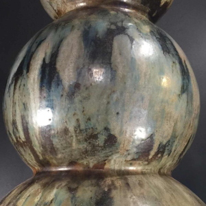 ROGER GUERIN, Monumentaal vaas, drie lobben 102 cm, UNIEK stuk, Art Deco Steengoed 1920