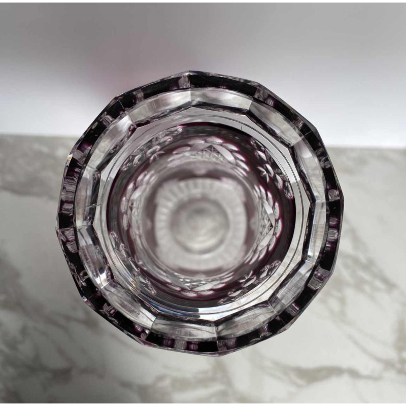 Val-Saint-Lambert, high Tartarin vase 56cm, cut doubled clear crystal, early 20th c