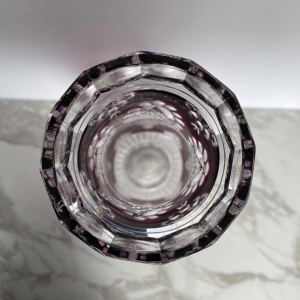 Val-Saint-Lambert, haut vase 'Tartarin' 56cm, cristal clair doublé taillé, début XXe s