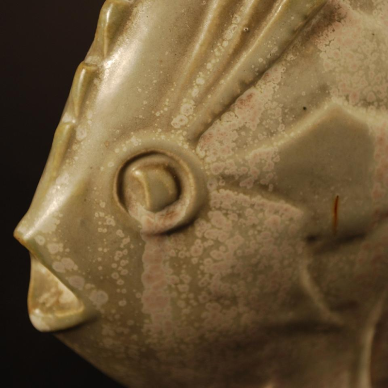 Roger Guerin "Vis" Art Deco - Aardewerk Sculptuur Gezouten steengoed - Circa 1925/1930