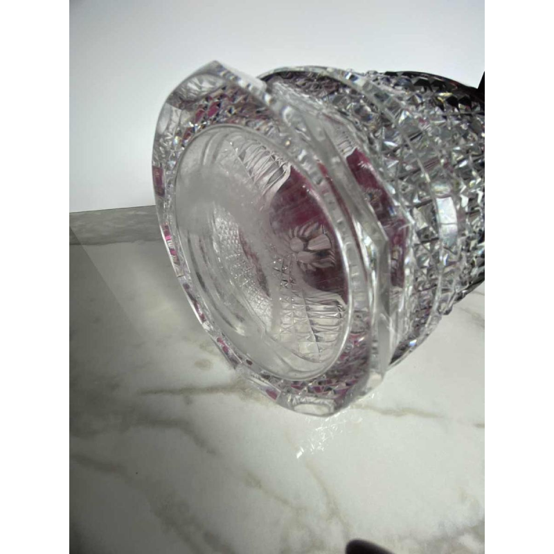 Val-Saint-Lambert, high Tartarin vase 56cm, cut doubled clear crystal, early 20th c