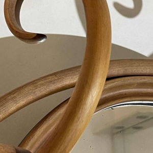 THONET GEBRÜDER / FRERES, Double Coat Rack N ° 1 Curved Bent Wood Mirror, 19th