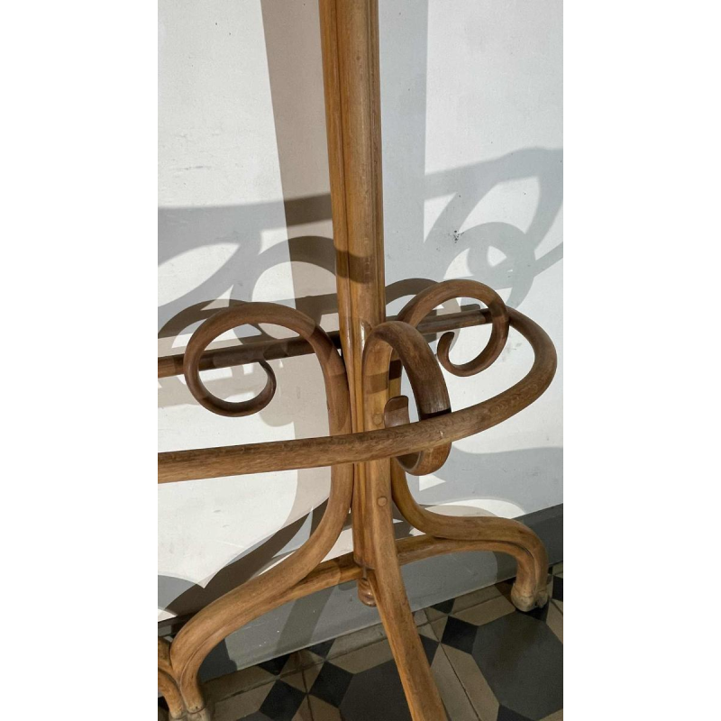 THONET GEBRÜDER / FRERES, Double Coat Rack N ° 1 Curved Bent Wood Mirror, 19th