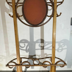 THONET GEBRÜDER / FRERES, Dubbele Kapstok N ° 1 Gebogen Houten Spiegel, 19th