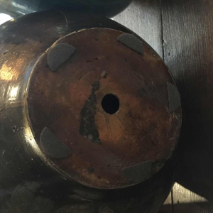 ROGER GUERIN, Monumental three-lobed vase 40 inch, UNIQUE piece, Art Deco Stoneware, 1920