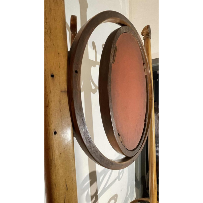 THONET GEBRÜDER / FRERES, Double Coat Rack N ° 1 Curved Bent Wood Mirror, 19th