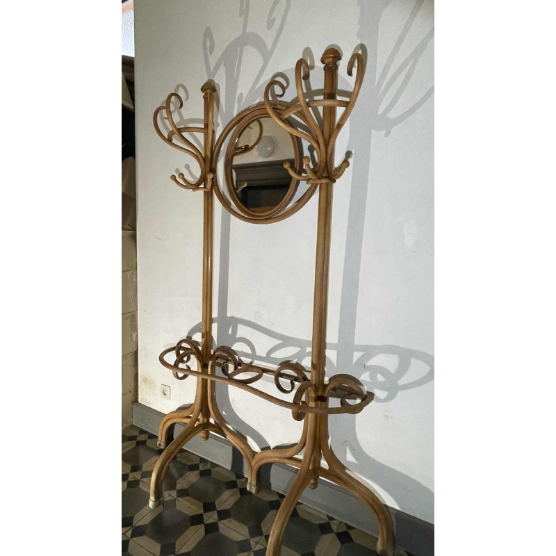 THONET GEBRÜDER / FRERES, Double Porte Manteau N°1 Miroir Bois Courbé, 19ème
