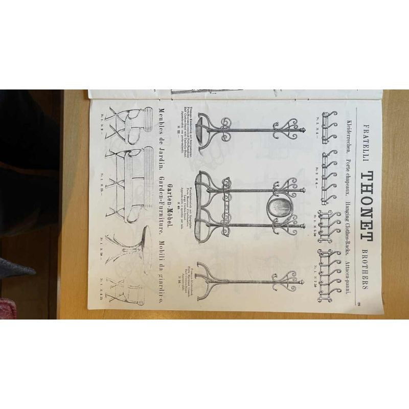 THONET GEBRÜDER / FRERES, Dubbele Kapstok N ° 1 Gebogen Houten Spiegel, 19th