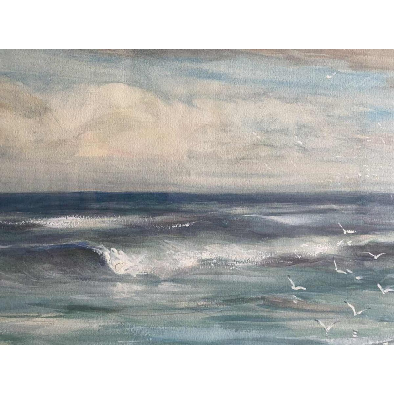 Armand Jamar View of the sea mixed technique, watercolour and gouache on paper, 1911