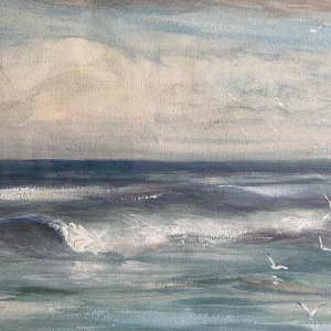 Armand Jamar 'Vue de mer' technique mixte, aquarelle et gouache sur papier, 1911