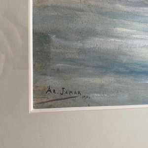 Armand Jamar View of the sea mixed technique, watercolour and gouache on paper, 1911