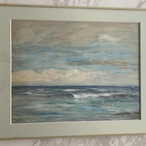 Armand Jamar 'Vue de mer' technique mixte, aquarelle et gouache sur papier, 1911