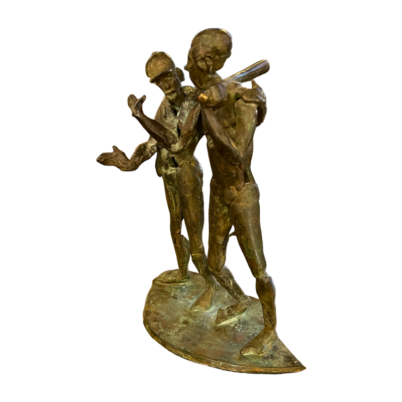 Jean Delcourt "Honkbalspelers", bronzen beeldhouwwerk in verloren was 1/1, 2002