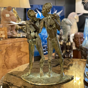 Jean Delcourt " Joueurs de Baseball ", sculpture bronze cire perdue 1/1 en 2002