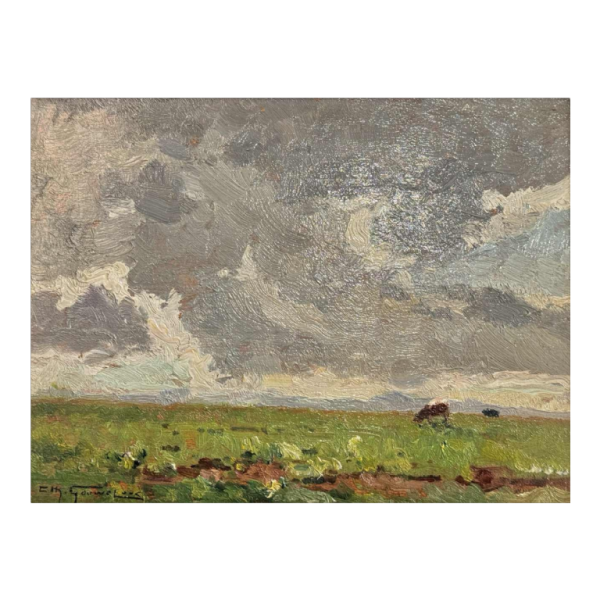 Charles GOUWELOOS « Avant la bourrasque » peinture huile sur bois