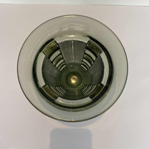 Luxval voor Val-Saint-Lambert, Art Deco 'Picardie' vaas, groen en goud gegoten persglas, ca 1930