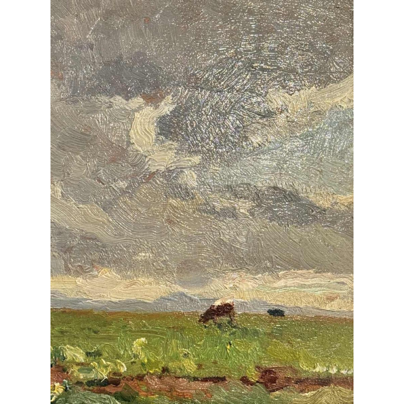 Charles GOUWELOOS "Avant la bourrasque" painting oil on panel