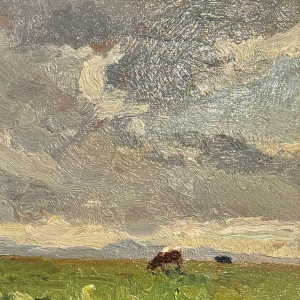 Charles GOUWELOOS « Avant la bourrasque » peinture huile sur bois