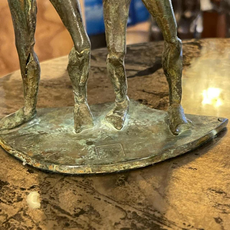 Jean Delcourt "Honkbalspelers", bronzen beeldhouwwerk in verloren was 1/1, 2002