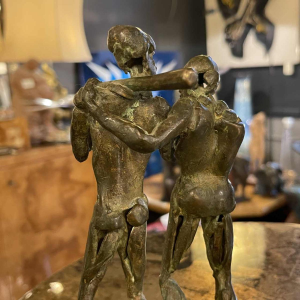 Jean Delcourt "Baseball Players", lost wax bronze sculpture 1/1 in 2002