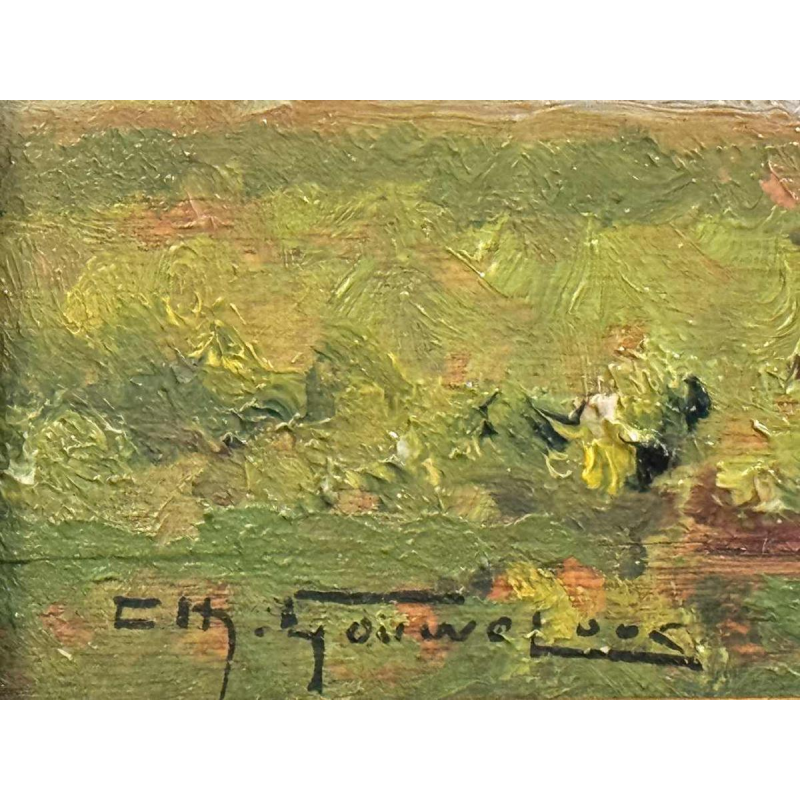 Charles GOUWELOOS « Avant la bourrasque » peinture huile sur bois