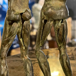 Jean Delcourt "Baseball Players", lost wax bronze sculpture 1/1 in 2002