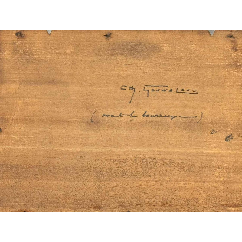 Charles GOUWELOOS " Avant la bourrasque "schilderij olieverf op hout