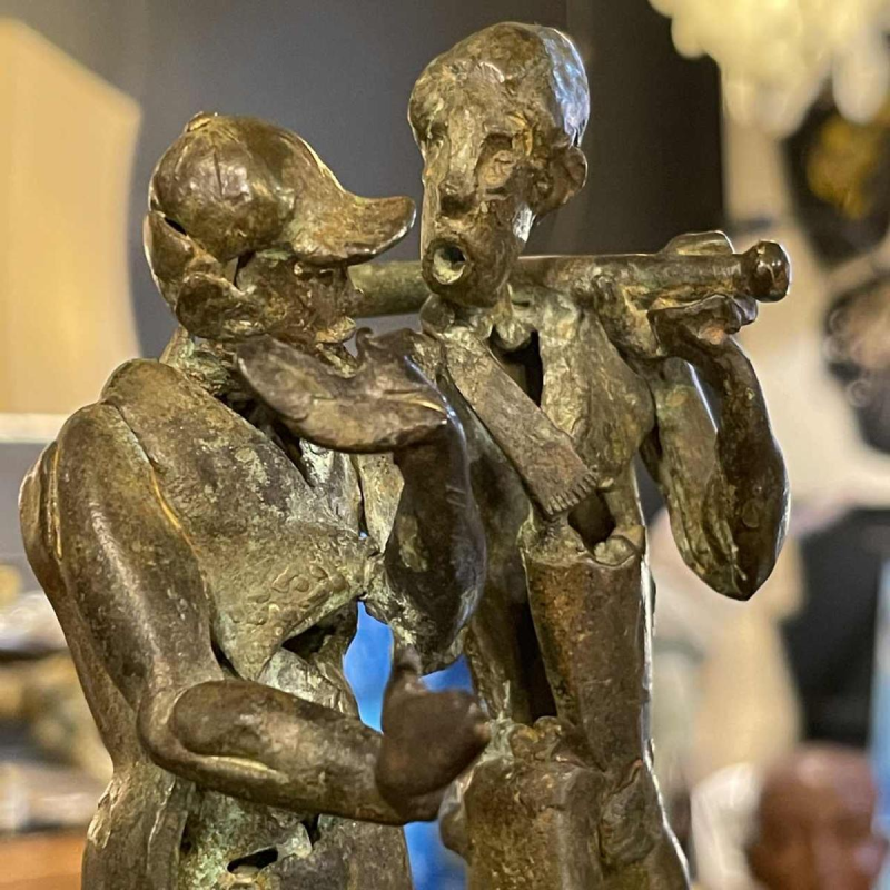 Jean Delcourt "Baseball Players", lost wax bronze sculpture 1/1 in 2002