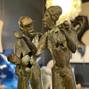 Jean Delcourt "Baseball Players", lost wax bronze sculpture 1/1 in 2002