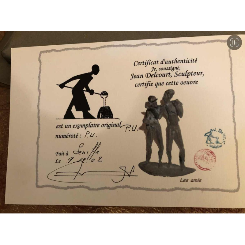 Jean Delcourt " Joueurs de Baseball ", sculpture bronze cire perdue 1/1 en 2002