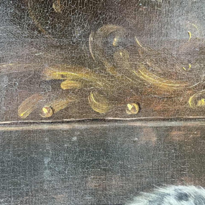 Alfred Arthur Brunel de NEUVILLE "3 katjes en een kuiken" schilderij olieverf op doek