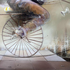 Jean-Claude DRESSE (1946-): "Le funambule" (The tightrope walker)