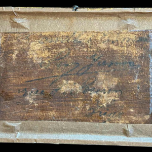 Léon JAMIN ‘The Ourthe at Esneux’ painting oil on panel