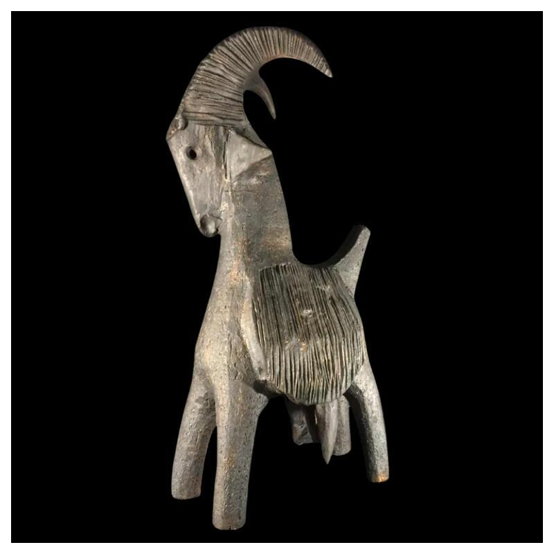 Dominique Pouchain " Goat " large ceramic sculpture 22 inches, 1990