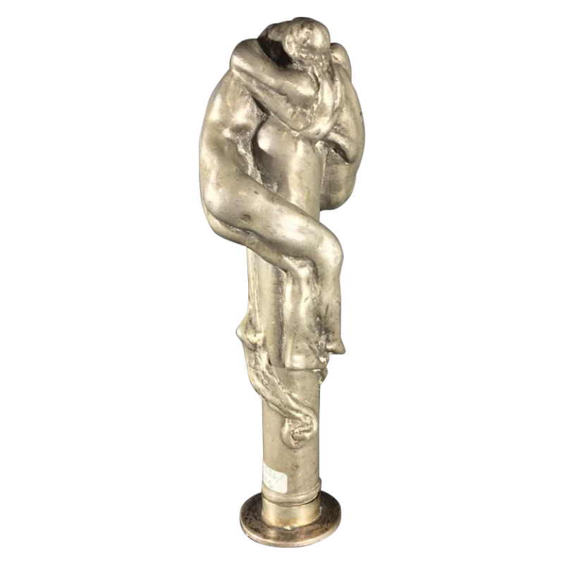 OMER DIERICKX, Zeldzame Art Nouveau zegelstempel, tinnen naakten sculptuur, jare