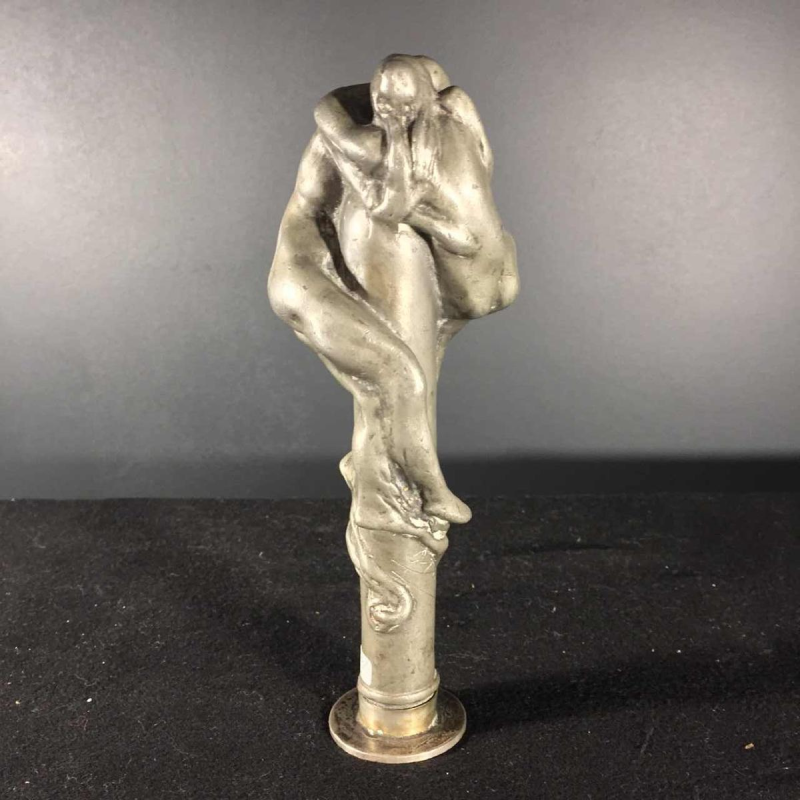 OMER DIERICKX, Rare Art Nouveau Seal Stamp Stamp, pewter nudes sculpture, 1900s