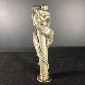 OMER DIERICKX, Zeldzame Art Nouveau zegelstempel, tinnen naakten sculptuur, jare