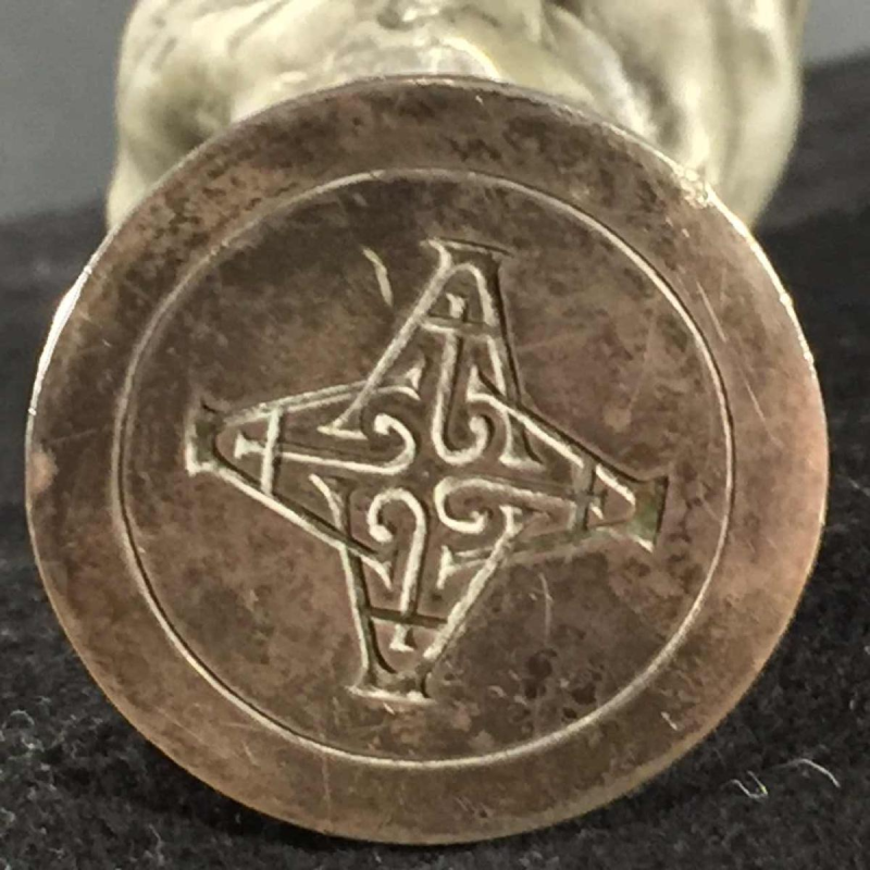 OMER DIERICKX, Zeldzame Art Nouveau zegelstempel, tinnen naakten sculptuur, jare