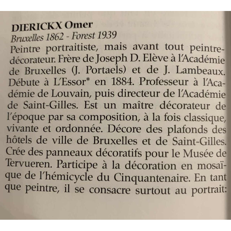 OMER DIERICKX, Zeldzame Art Nouveau zegelstempel, tinnen naakten sculptuur, jare