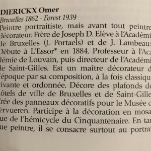 OMER DIERICKX, Zeldzame Art Nouveau zegelstempel, tinnen naakten sculptuur, jare