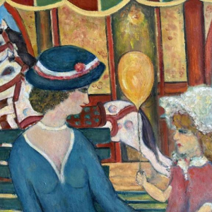 Marcel HOCQ :(1933-20121): « La petite fille au ballon et le carrousel »