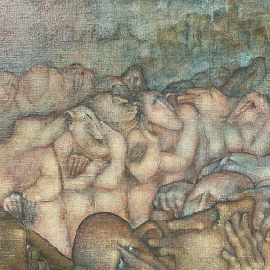 Simone TOUSSAINT (1940-2004) "Un bruit qui court" 50x70 cm