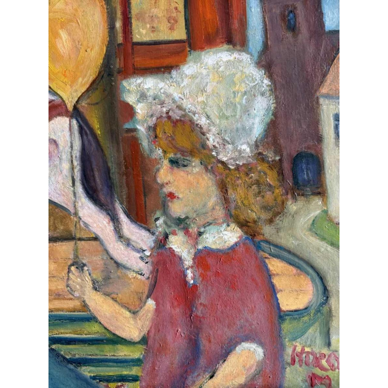 Marcel HOCQ :(1933-20121): « La petite fille au ballon et le carrousel »