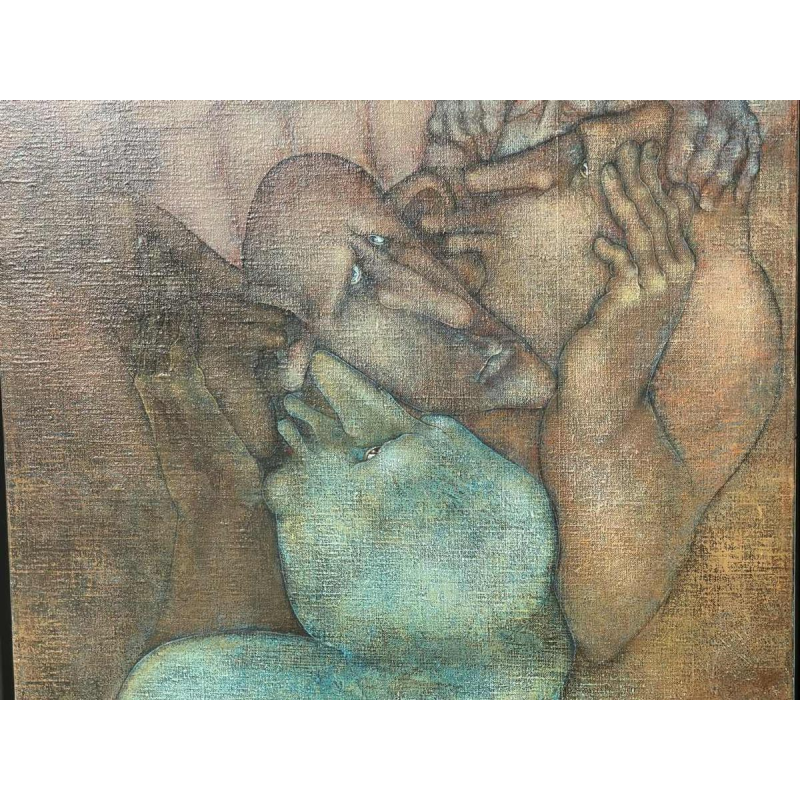 Simone TOUSSAINT (1940-2004) "Un bruit qui court" 50x70 cm